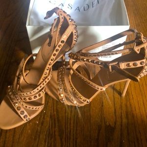 Brand new Casadei Italian leather rhinestone heels